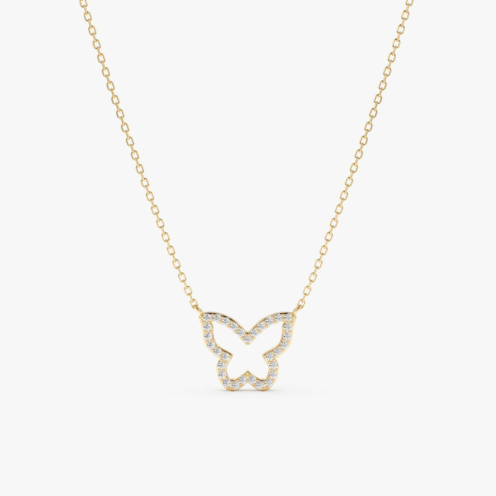 Diamond Butterfly Cutout Necklace