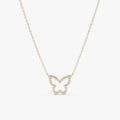 Diamond Butterfly Cutout Necklace