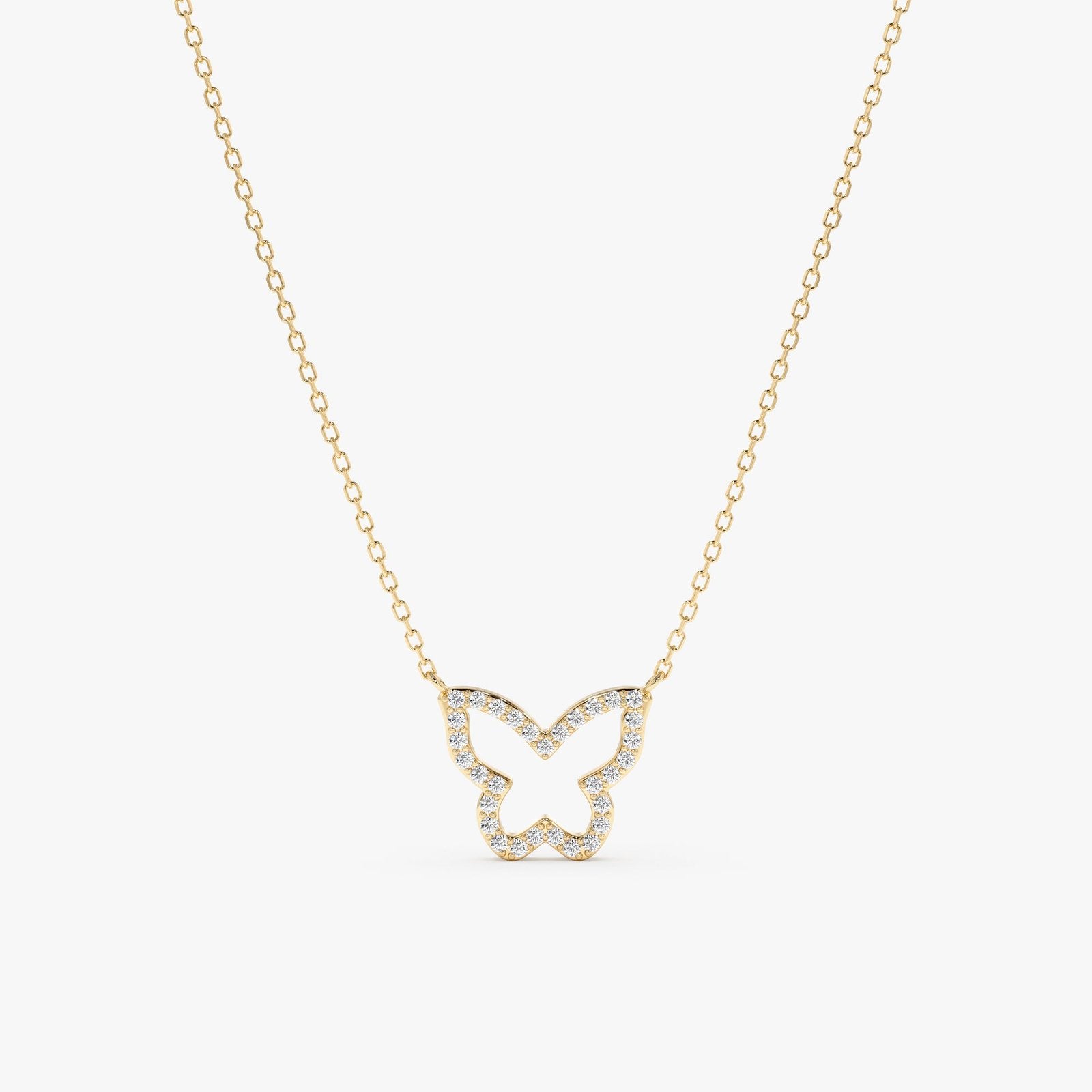 Diamond Butterfly Cutout Necklace