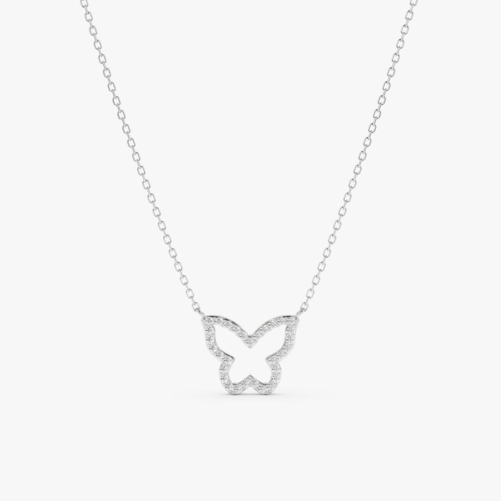 Diamond Butterfly Cutout Necklace
