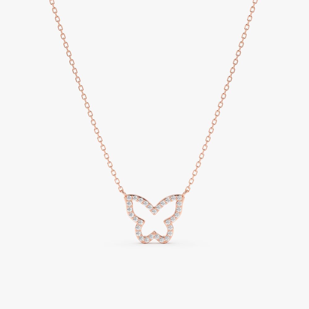 Diamond Butterfly Cutout Necklace