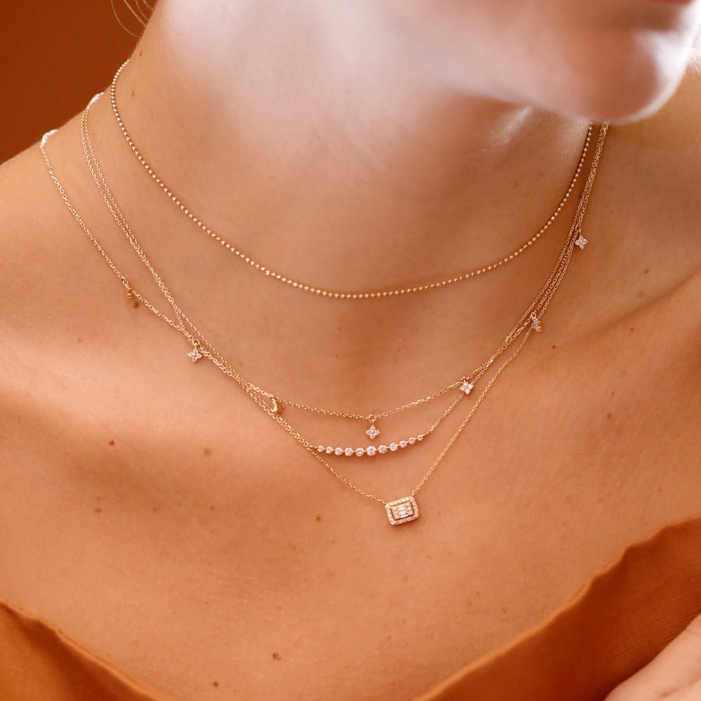 Diamond Clovers Drop Necklace