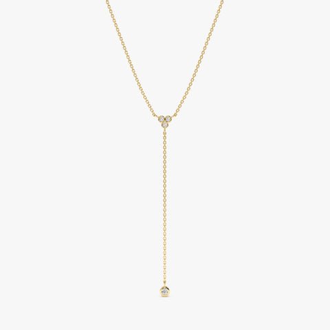 Diamond Cluster Lariat Necklace