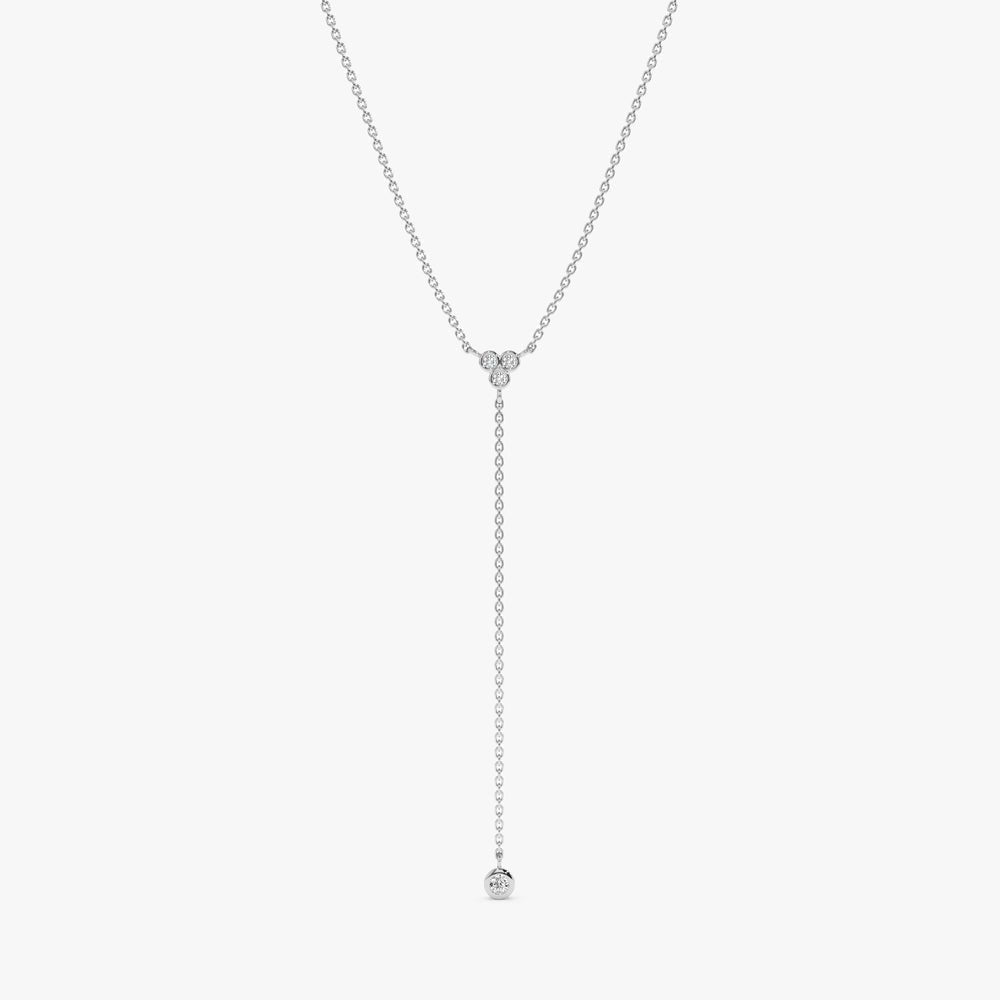 Diamond Cluster Lariat Necklace