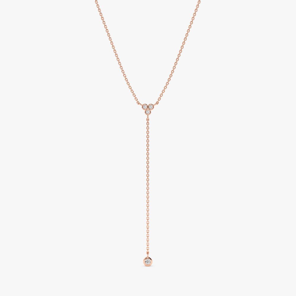 Diamond Cluster Lariat Necklace