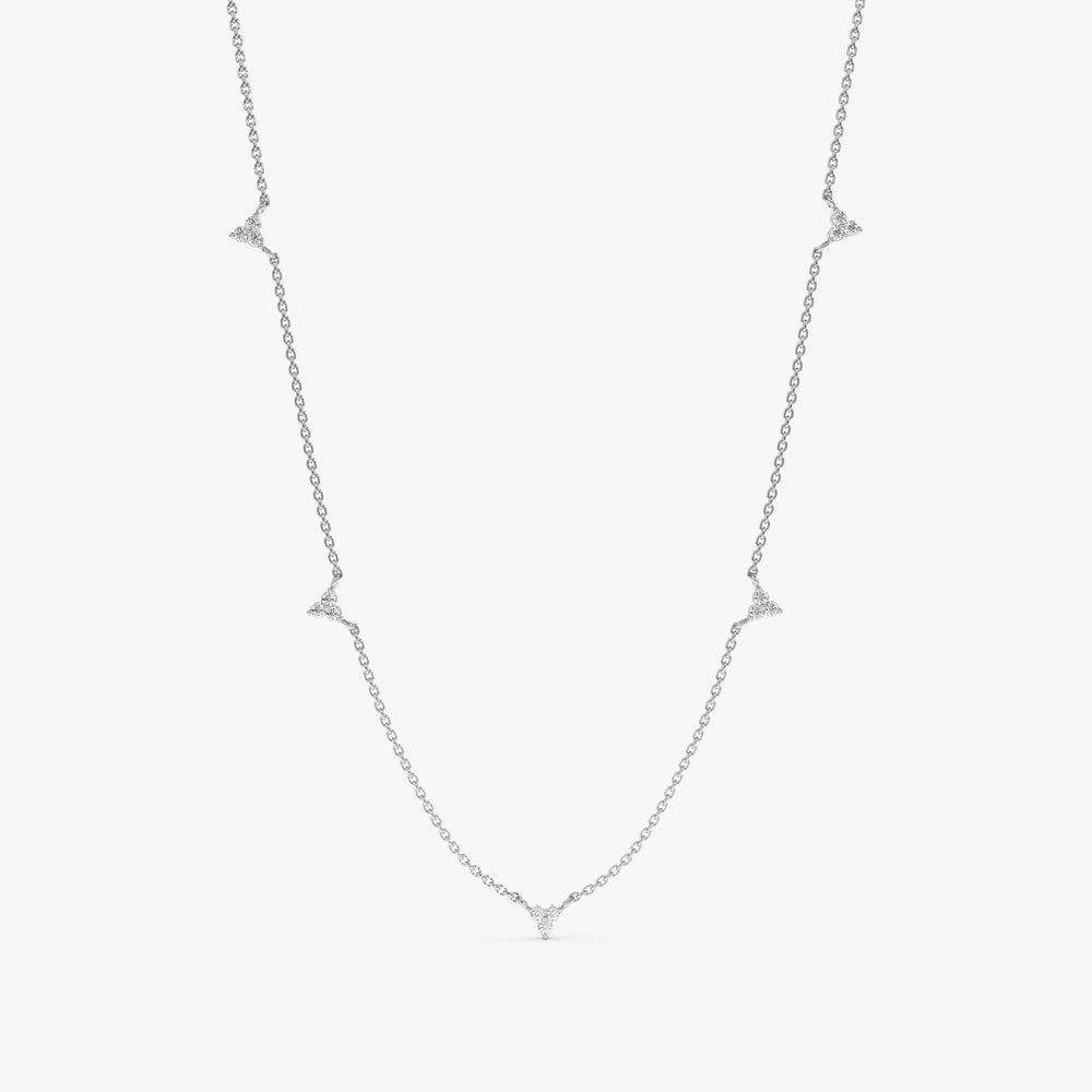 Diamond Cluster Station Necklace