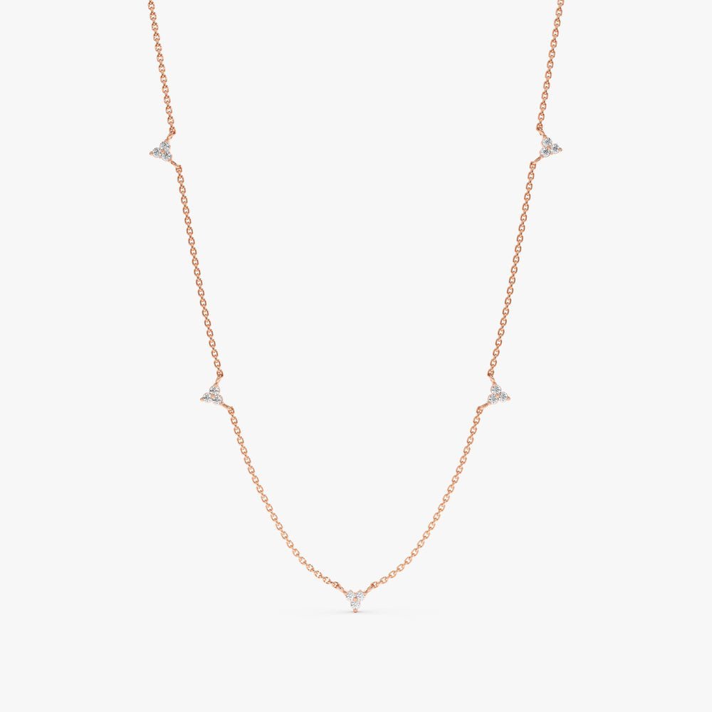 Diamond Cluster Station Necklace