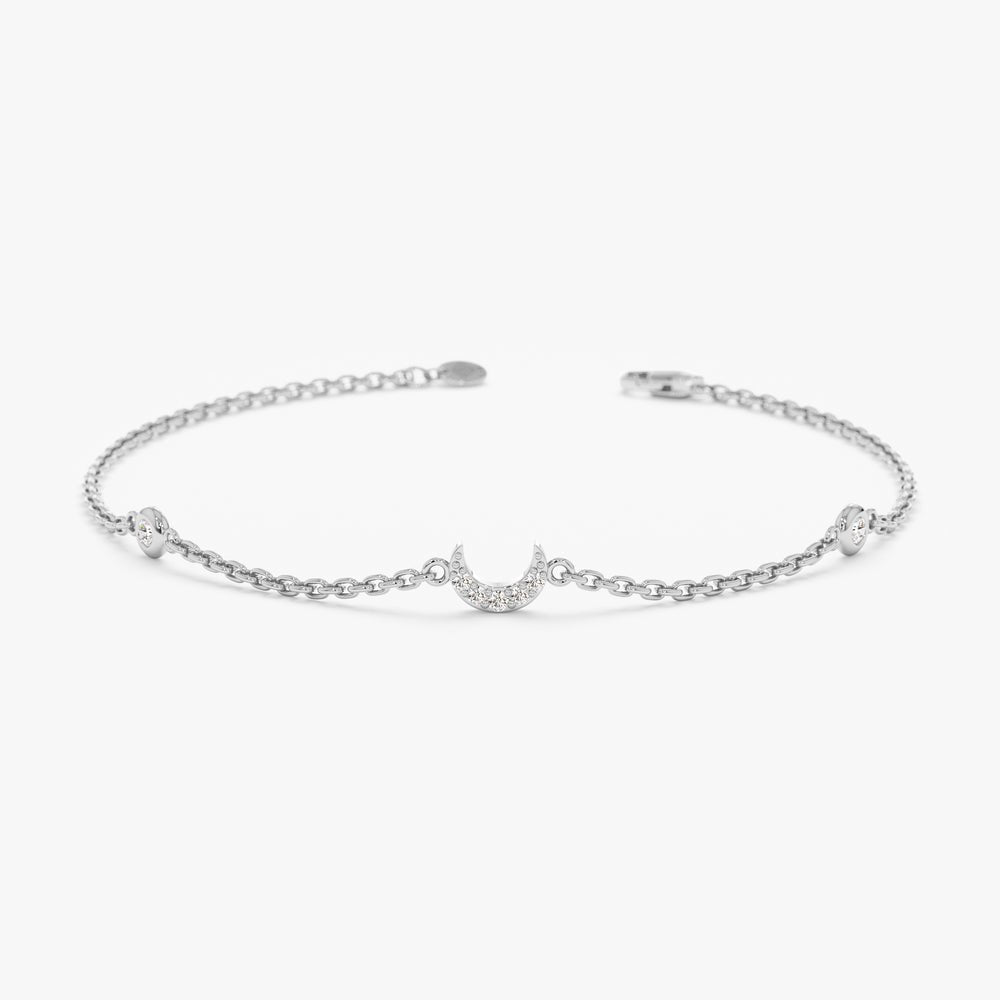 Diamond Crescent Moon Station Bracelet