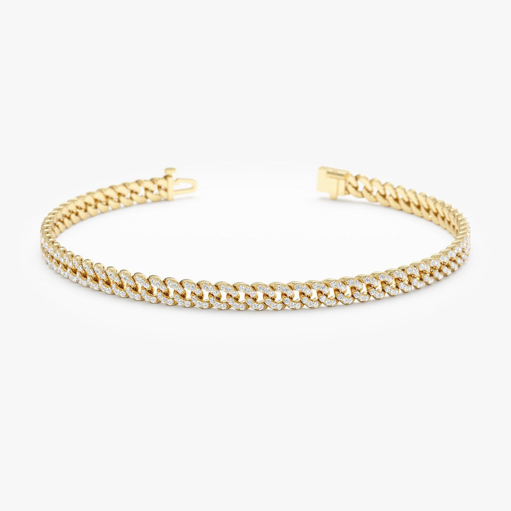 Diamond Cuban Chain Bracelet - 3mm