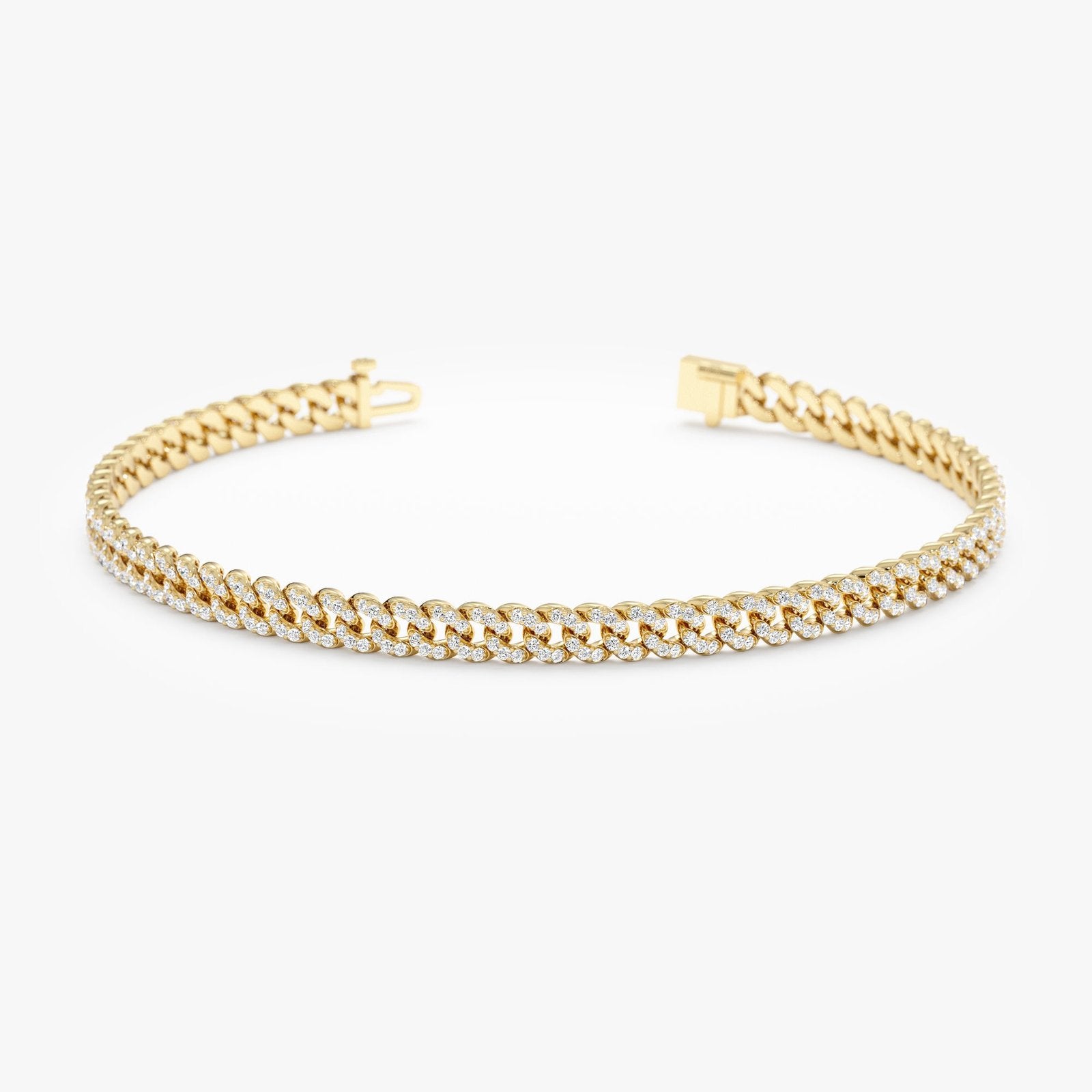 Diamond Cuban Chain Bracelet - 3mm