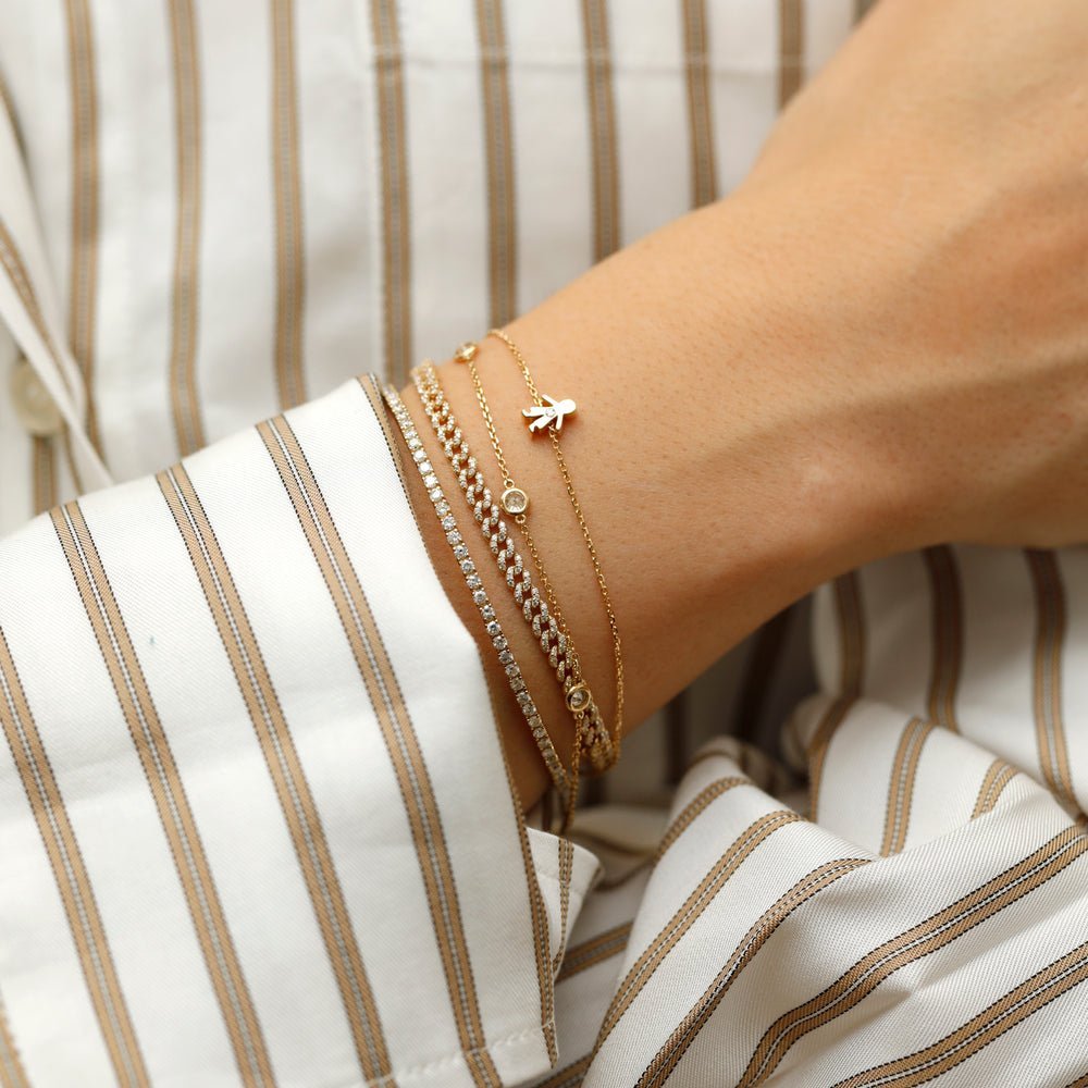 Diamond Cuban Chain Bracelet - 3mm