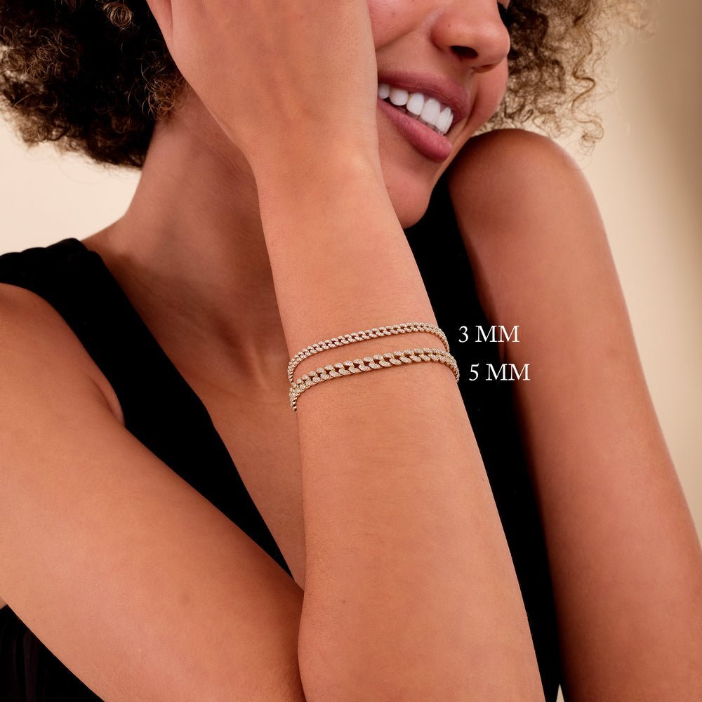 Diamond Cuban Chain Bracelet - 5mm