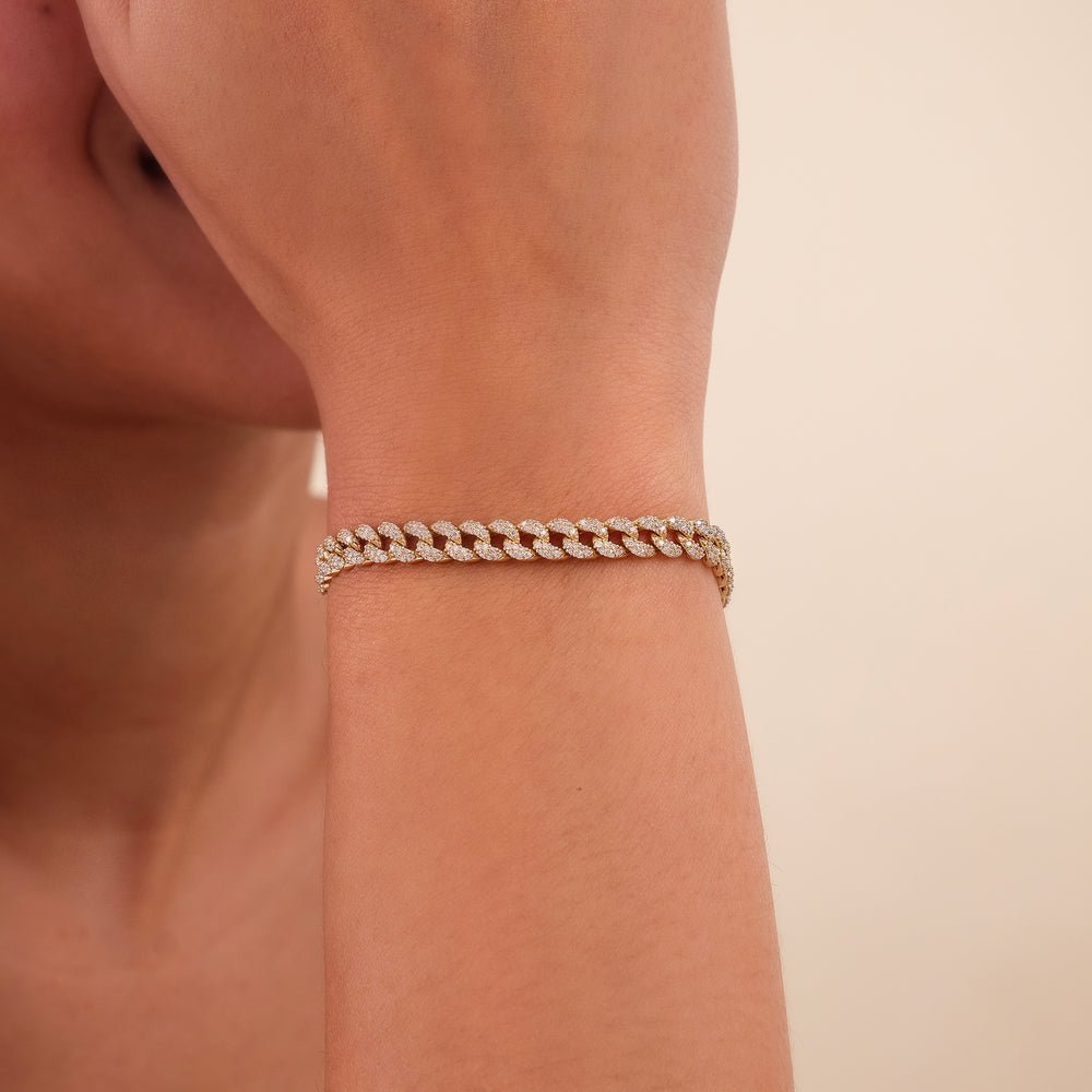 Diamond Cuban Chain Bracelet - 5mm