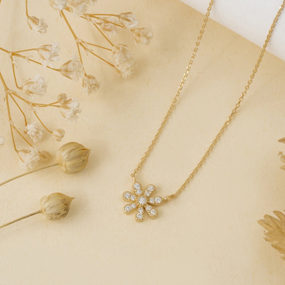 Diamond Daisy Necklace