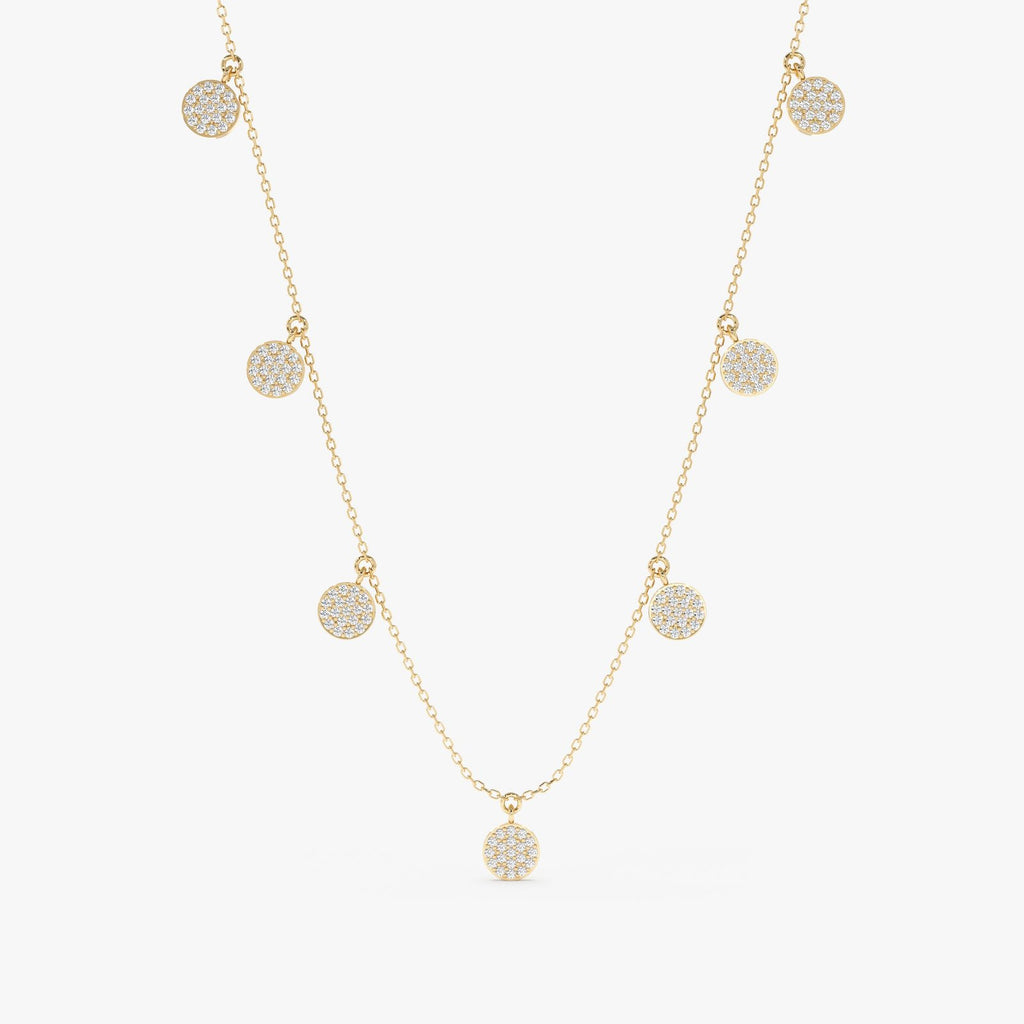 Diamond Disc Drop Necklace