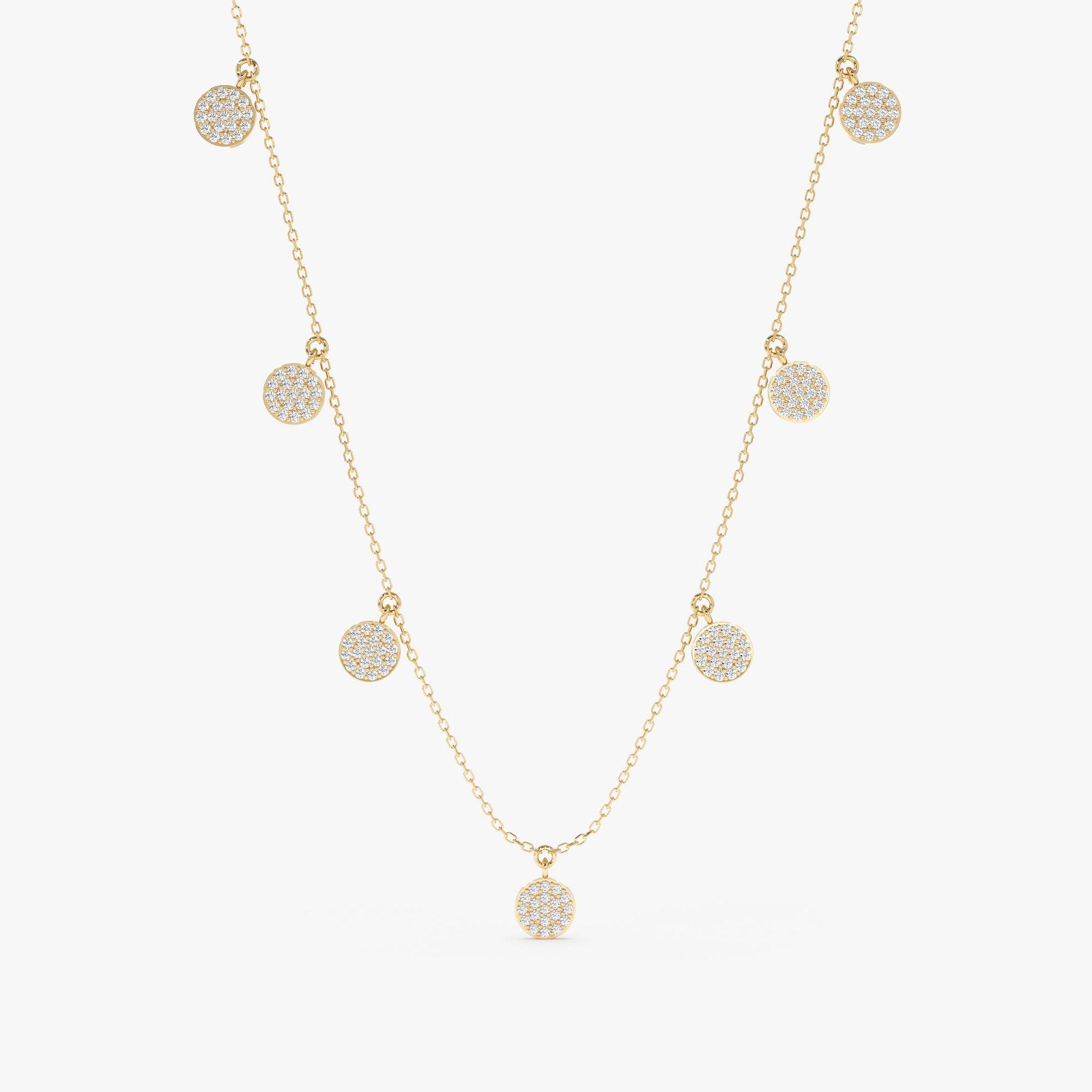 Diamond Disc Drop Necklace