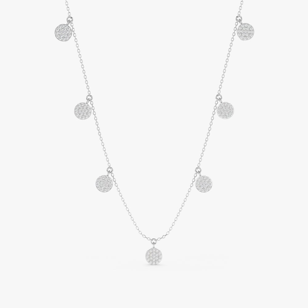 Diamond Disc Drop Necklace