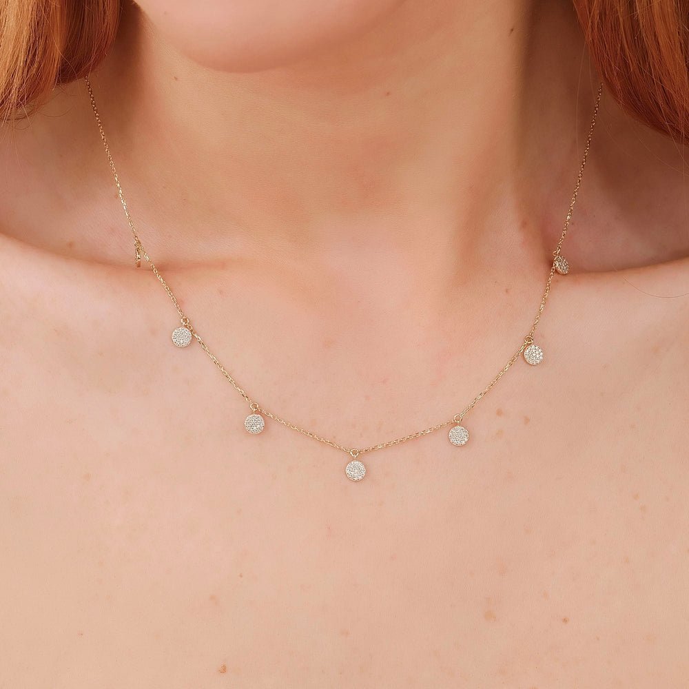 Diamond Disc Drop Necklace