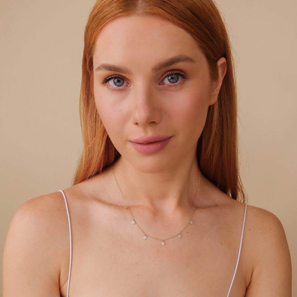 Diamond Disc Drop Necklace