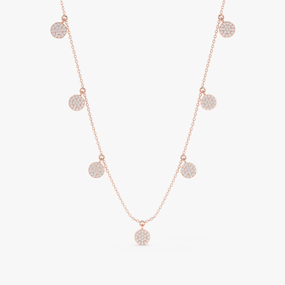 Diamond Disc Drop Necklace