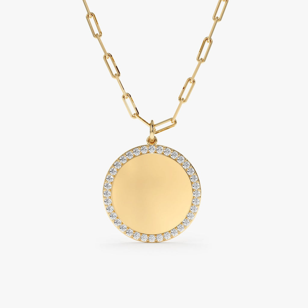 Diamond Disc Paperclip Chain