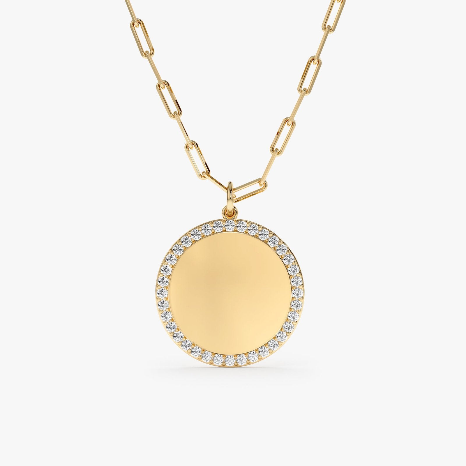 Diamond Disc Paperclip Chain