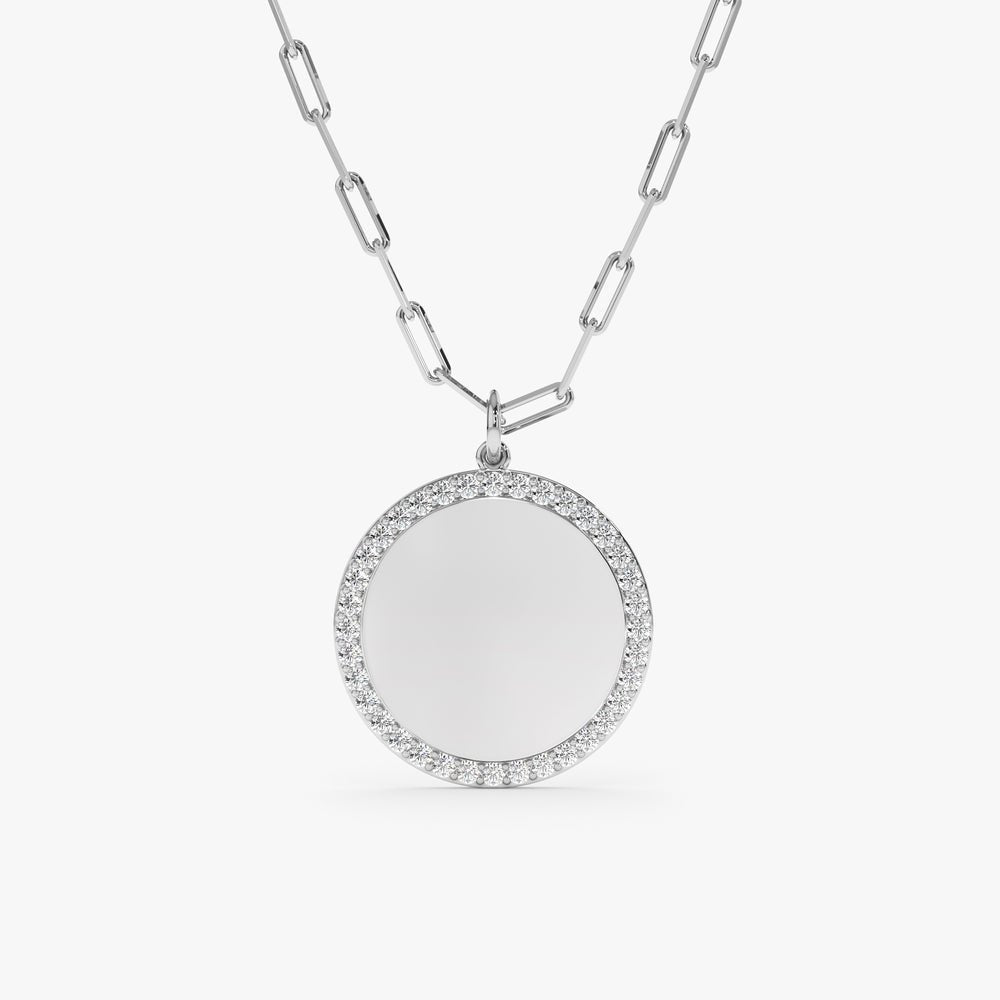 Diamond Disc Paperclip Chain