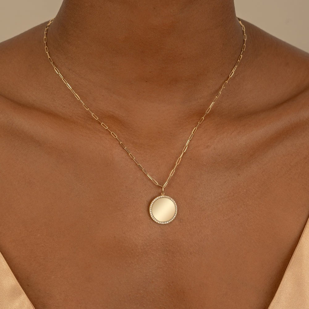 Diamond Disc Paperclip Chain