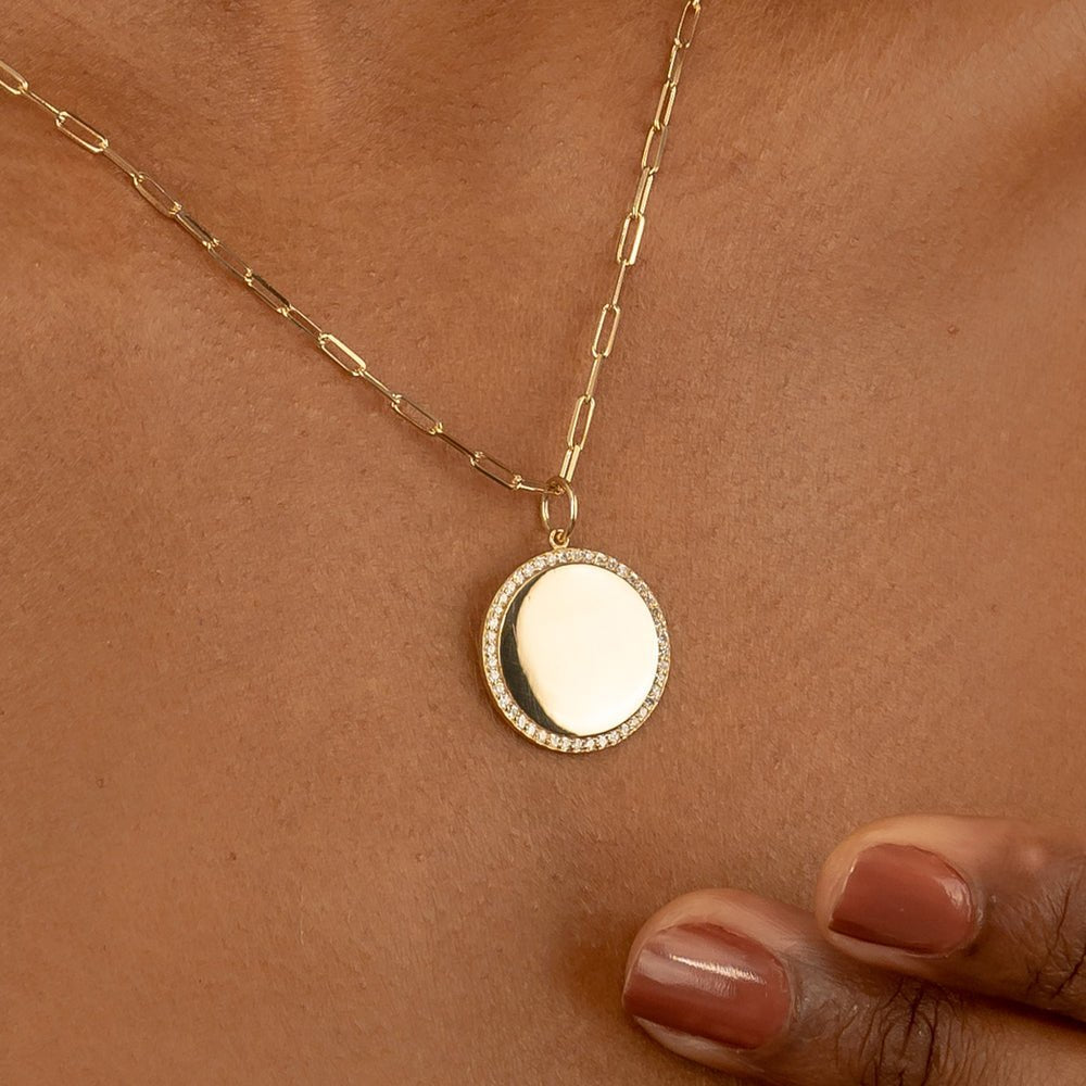 Diamond Disc Paperclip Chain