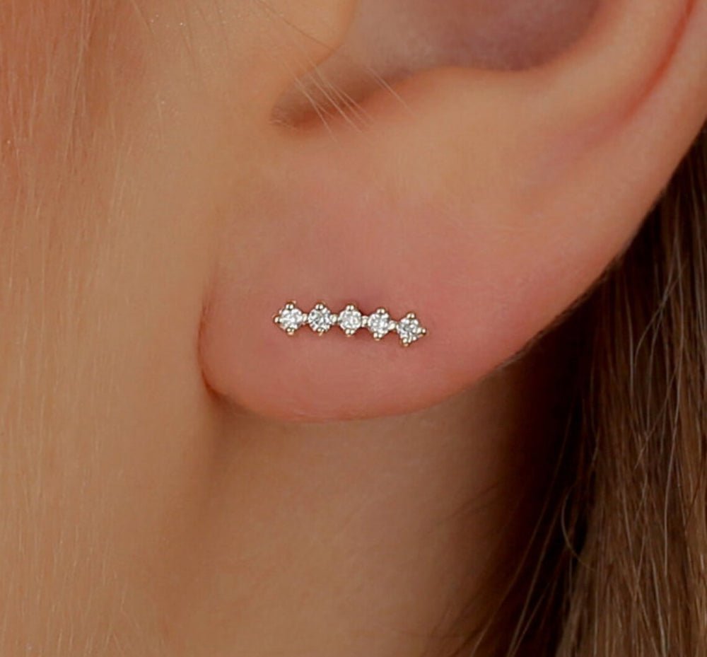 Diamond Ear Crawler Studs