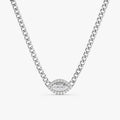 Diamond Evil Eye Cuban Chain Necklace