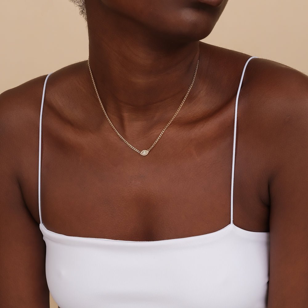 Diamond Evil Eye Cuban Chain Necklace