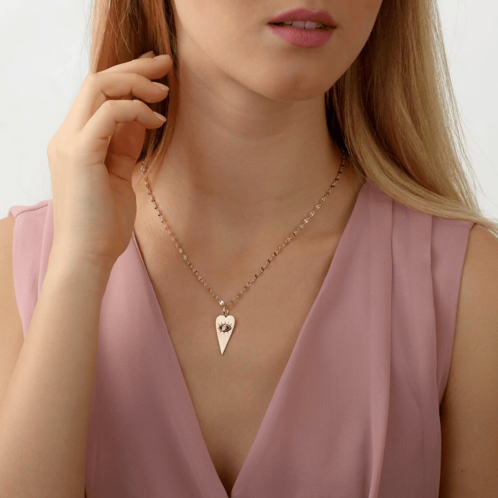 Diamond Eye Heart Charm