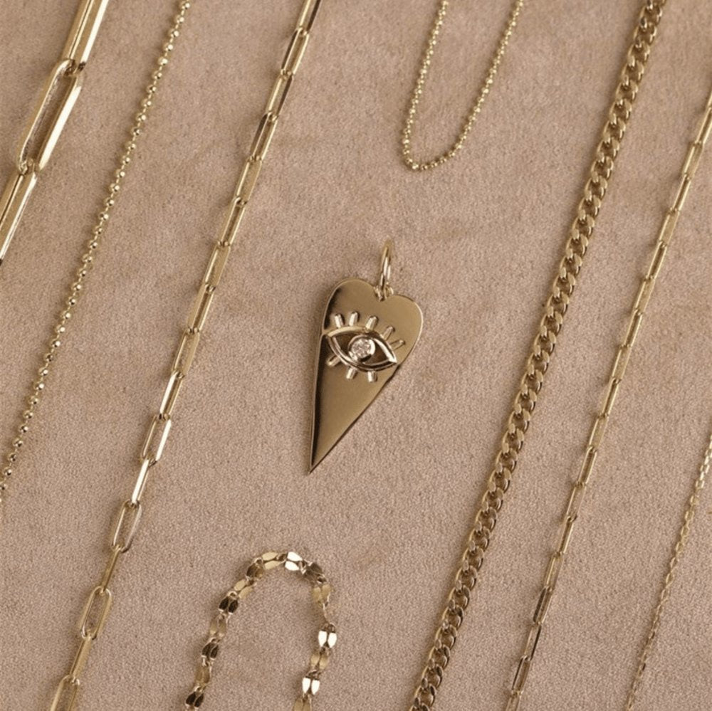Diamond Eye Heart Charm