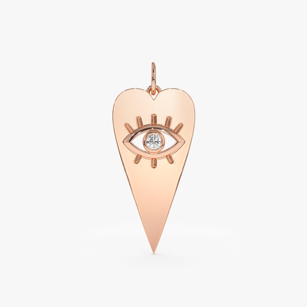 Diamond Eye Heart Charm