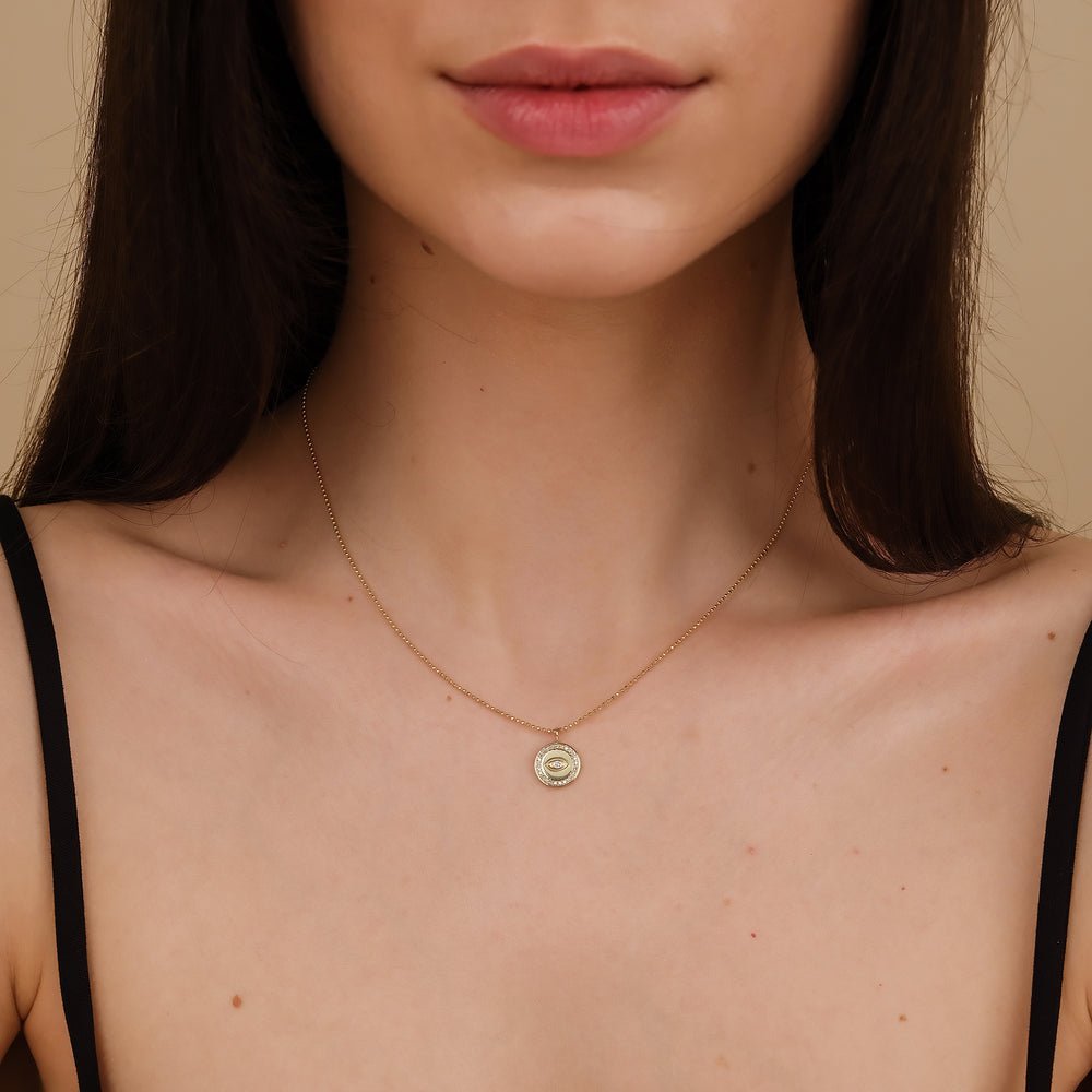 Diamond Eye Medallion with Ball Chain