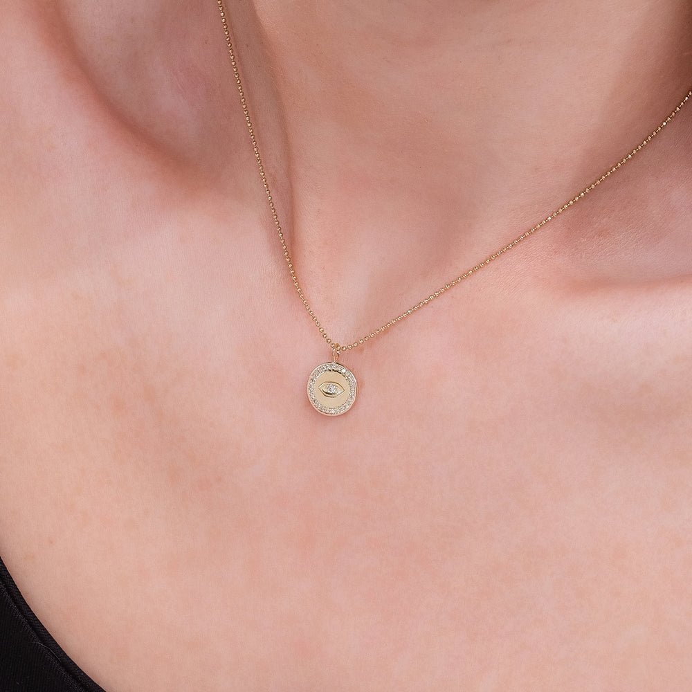 Diamond Eye Medallion with Ball Chain