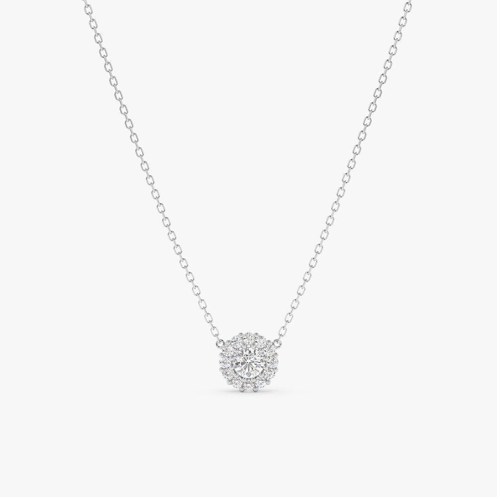 Diamond Halo Pendant Necklace