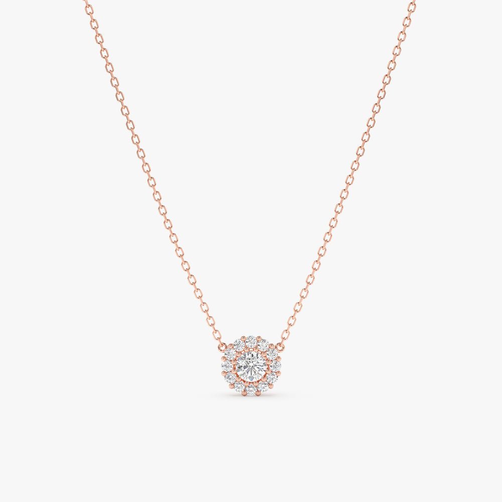 Diamond Halo Pendant Necklace