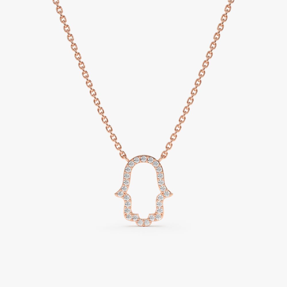 Diamond Hamsa Cutout Necklace