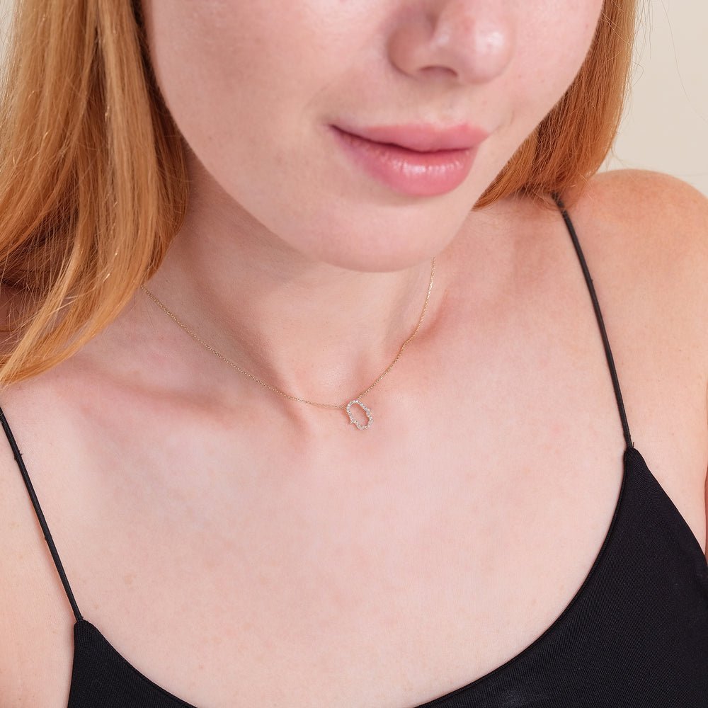 Diamond Hamsa Cutout Necklace