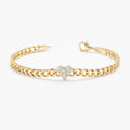 Diamond Heart Cuban Chain Bracelet