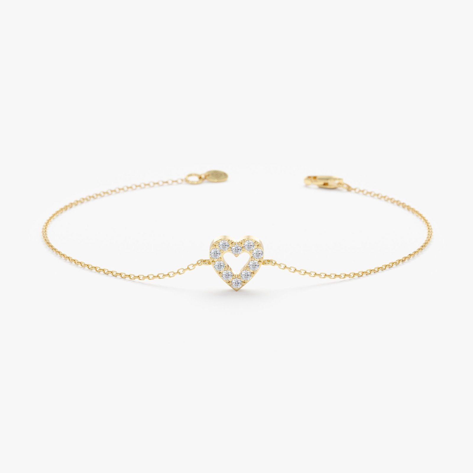 Diamond Heart Outline Bracelet