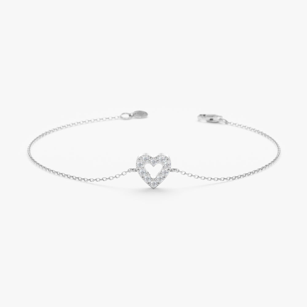 Diamond Heart Outline Bracelet