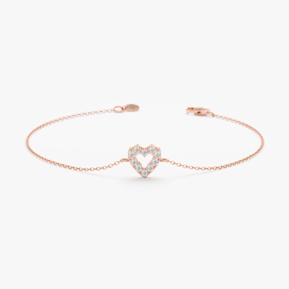 Diamond Heart Outline Bracelet