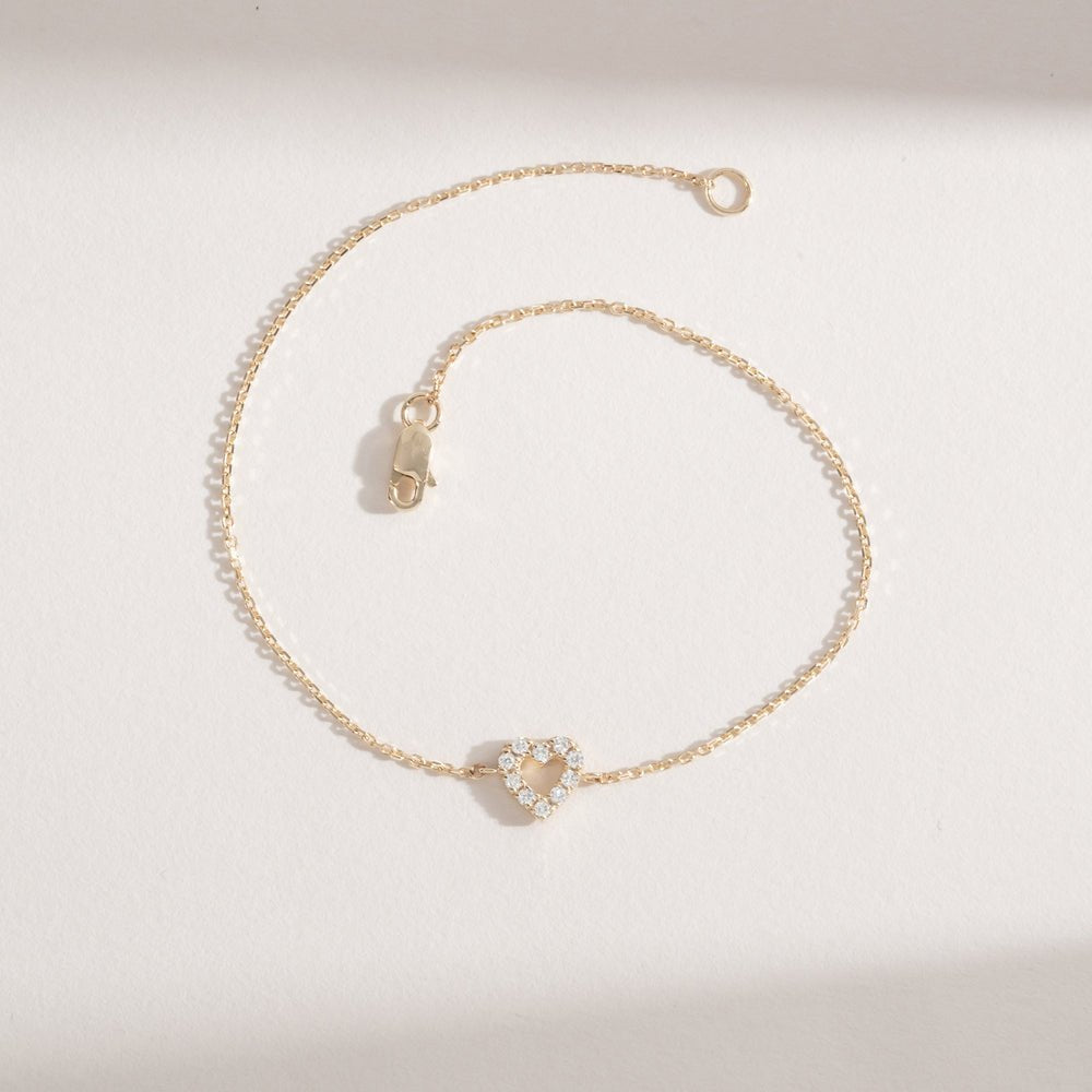 Diamond Heart Outline Bracelet