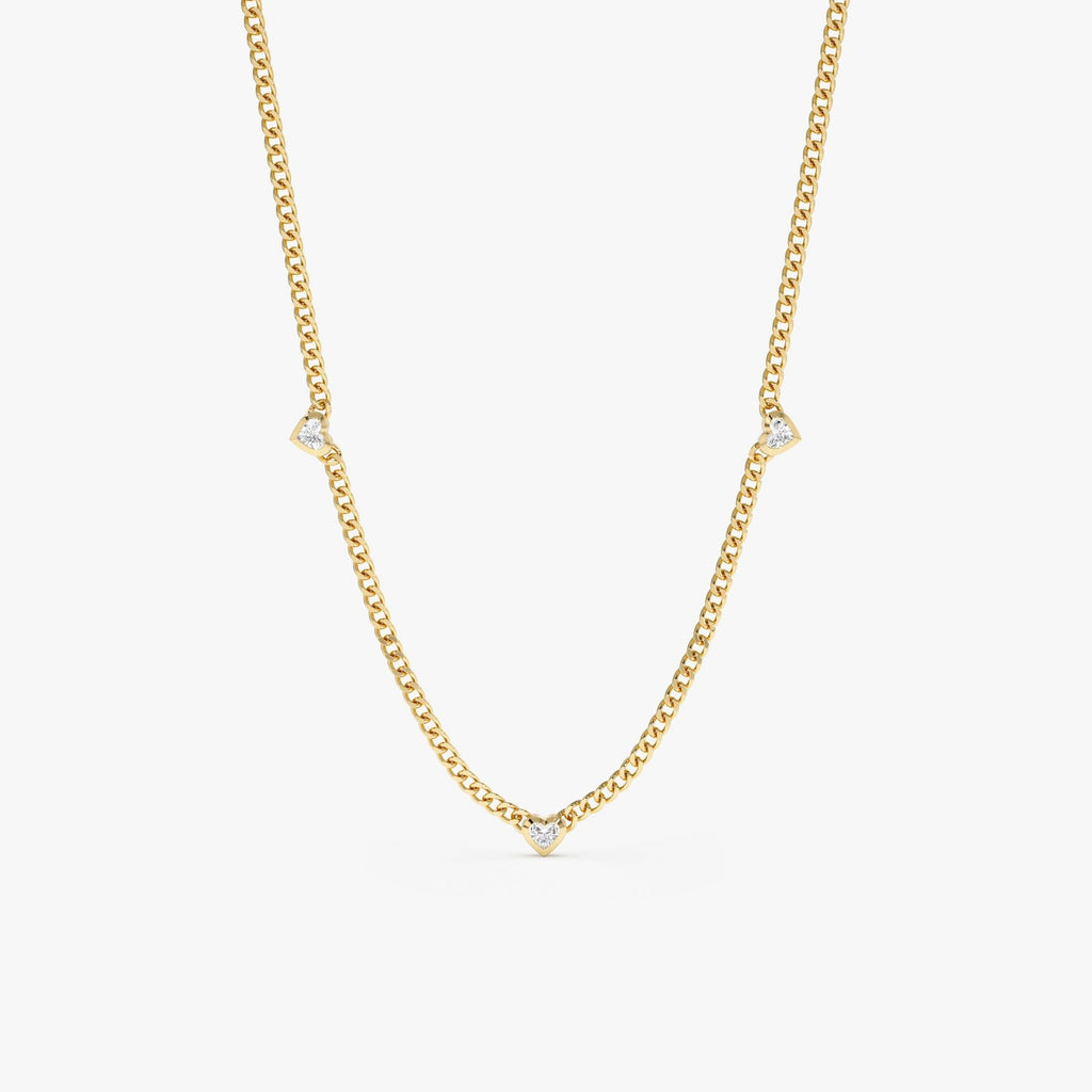 Diamond Heart Station Necklace