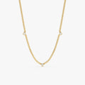 Diamond Heart Station Necklace