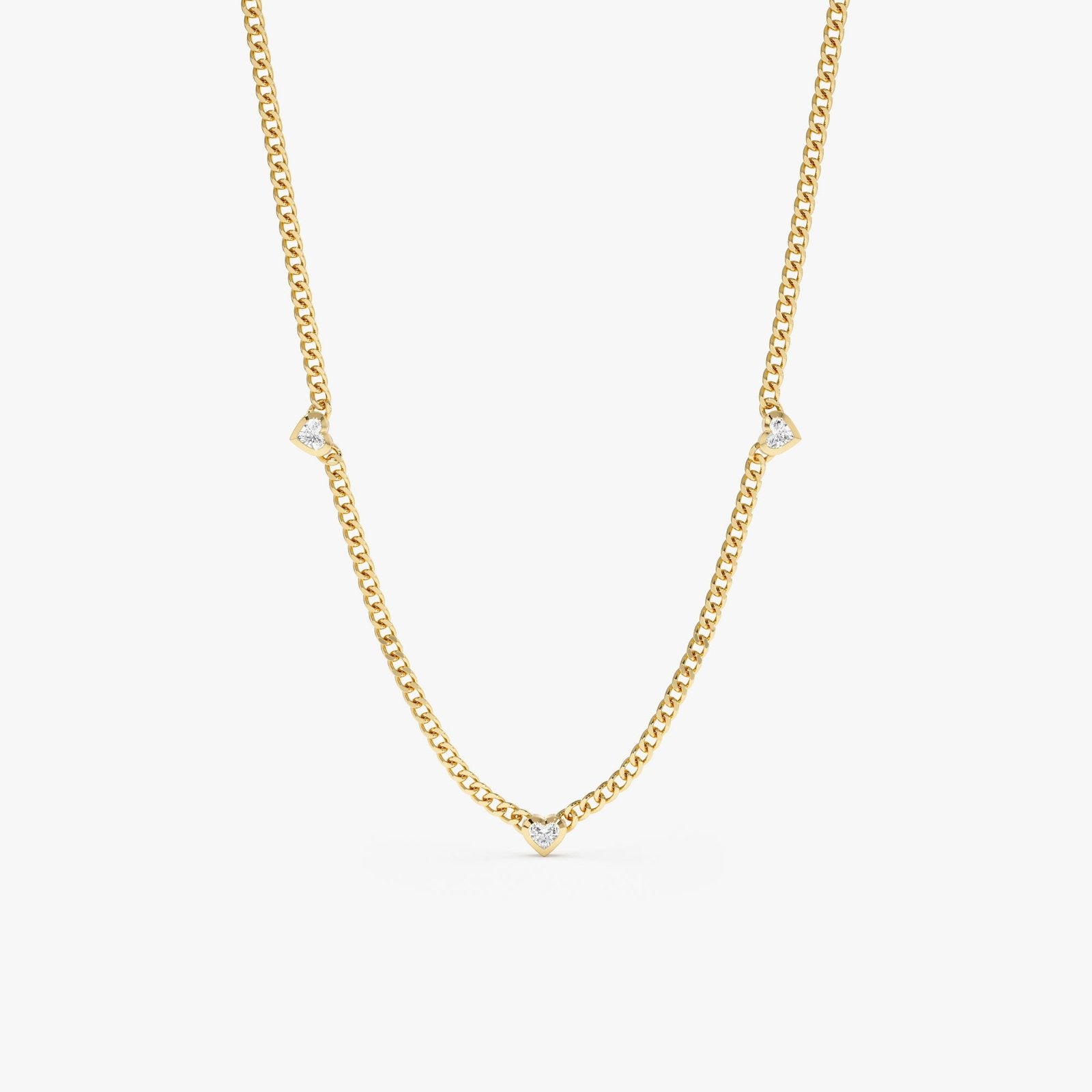Diamond Heart Station Necklace