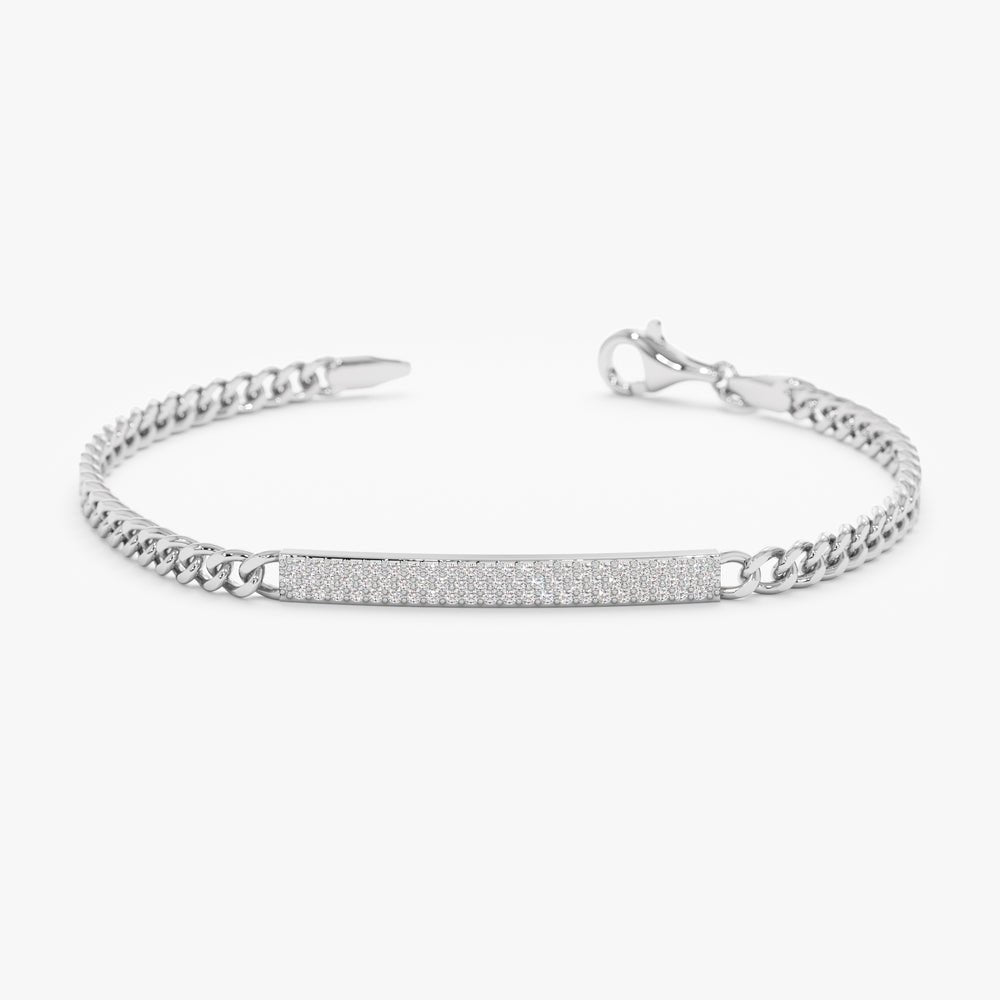 Diamond ID Cuban Chain Bracelet